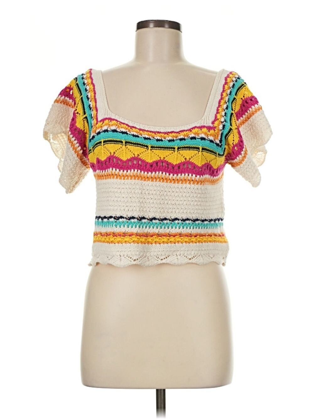 Magnolia Boutique Crochet Top-Summer Chic & Boho size M
